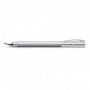 Ambition Stainless Steel Fountain Pen with Chrome Metal Grip, Broad, Silver